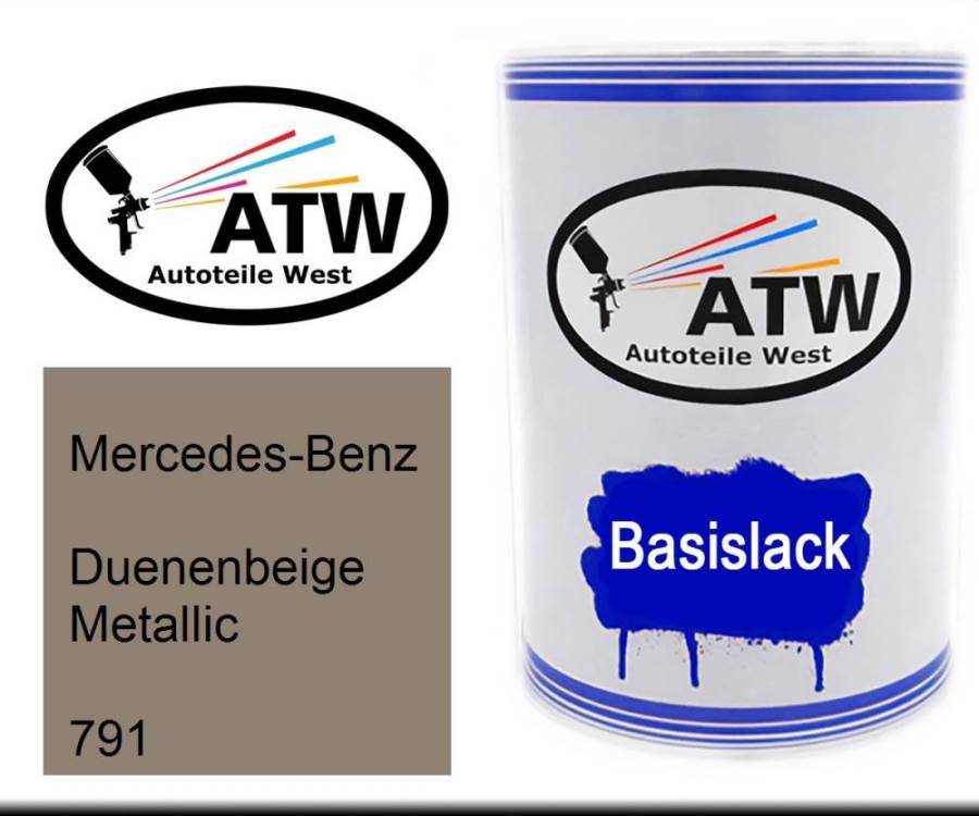 Mercedes-Benz, Duenenbeige Metallic, 791: 500ml Lackdose, von ATW Autoteile West.